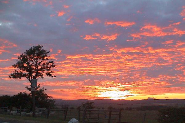 Sunset over the farm